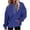 Blue, variant on Women's Polka Dot Print Drawstring Hooded Sweatshirt with Pocket, Soft Breathable Long Sleeve Casual Pullover for Spring Autumn Streetwear, Beach Vacations and Daily Fashion Blue L