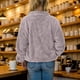 thumbnail image 4 of Gibobby Abrigos de mujer, Chaqueta Sherpa de Gran tamaño con Cremallera y Bolsillos para Mujer, Sudadera con Capucha de Forro Polar, Abrigo de Invierno(Gris,XG), 4 of 5