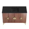 thumbnail image 3 of Modway Daylight 48" Solid Mango Wood Bathroom Vanity in Black/Walnut, 3 of 7