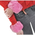 thumbnail image 2 of ZQUUVOU Faux Fur Cuff for Women Furry Arm Warmers Fluffy Cuffs Short Wrist Winter Plush Gloves Bracelet for Party Gifts Pink, 2 of 5