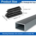 thumbnail image 2 of Uxcell 16 Pcs 1 1/8 x 3/8 Inch Tapones de Extremo Rectangulares para Postes de Tubo Metálico, Patas de Silla, Mesas, Estanterías, Negro, 2 of 6