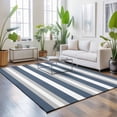 thumbnail image 3 of Area Rugs 2.7'x5', Haze Blue Stripe Carpet Runner Indoor Outdoor Rugs Home Decor Aesthetic, Farmhouse Blue Gray Striped Non Slip Mats Washable Accent Rug for Living Room Bedroom, 3 of 8