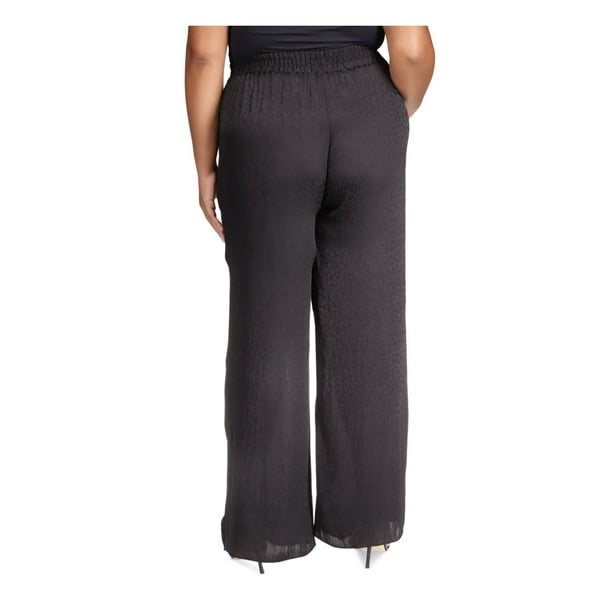 Michael Kors MICHAEL MICHAEL KORS Womens Black Pocketed Drawstring Waist  Cuffed Hem Joggers Pants Plus 2X