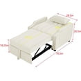 thumbnail image 2 of Tabaray Sleeper Chair Bed, Velvet Pull Out Lounger Sofa Bed w Storage Pocket and Pillow,  3 in 1 Convertible Modern Single Sofa Bed Armchair Couch for Living Room, Bedroom, Guest Room, RV Car Beige, 2 of 8