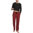 thumbnail image 5 of Purcoar Mens Pajamas Set Sleepwear Loungewear Pj Sets Plaid Pants with Tops, 5 of 7