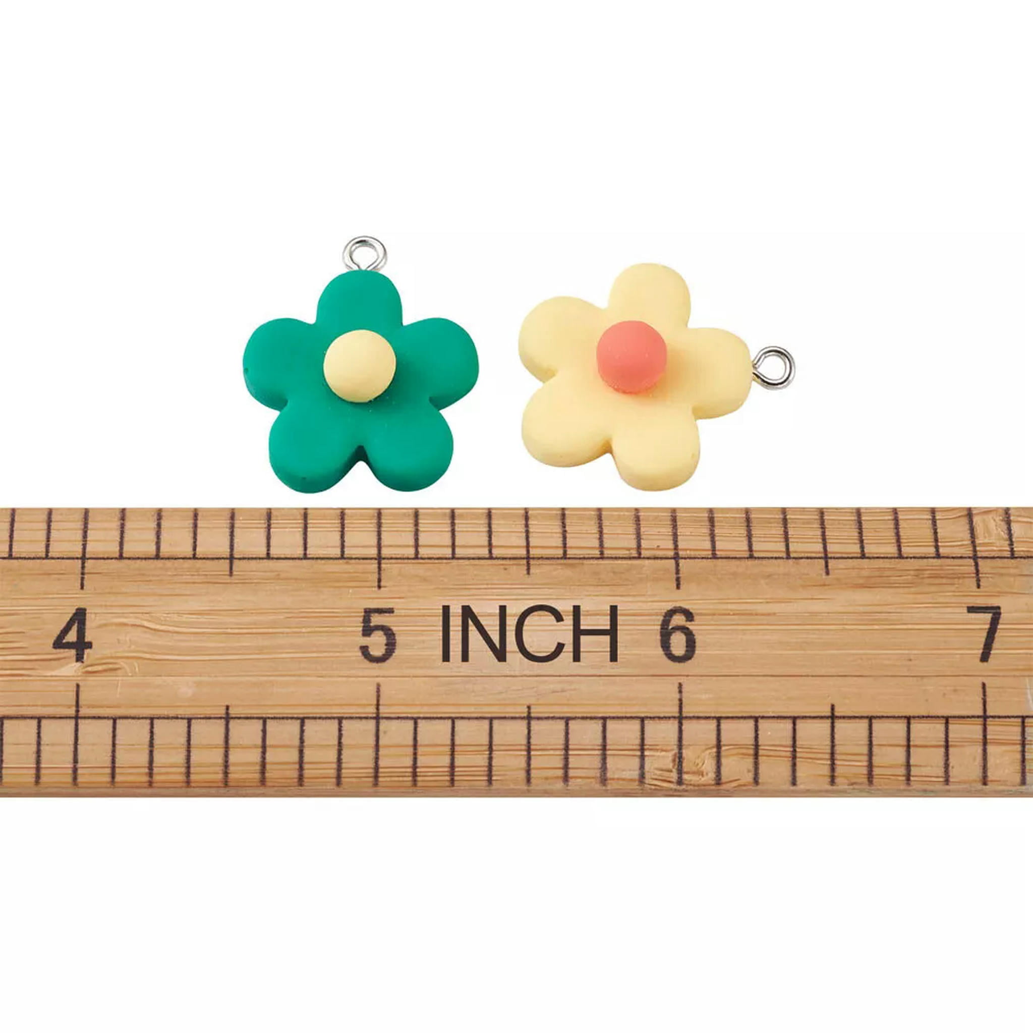U8MO 120pcs Resin Flower Pendants Cute Dangle Charms Earring Jewelry Making 23~24mm