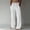 White, variant on cllios Men's Cotton And Linen Elastic Waist Blended Breathable Comfortable Soft Beach Casual Trousers Full Length Pants