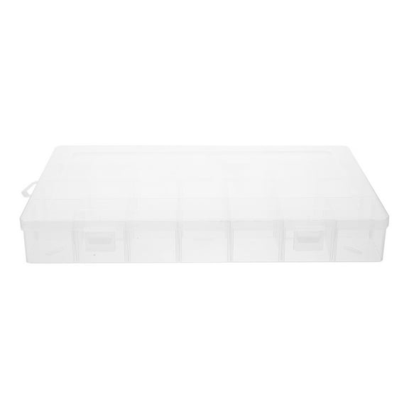 HOMEMAXS 28-Grid Plastic Adjustable Jewelry Organizer Box Storage Container Case with Removable Dividers (Transparent)