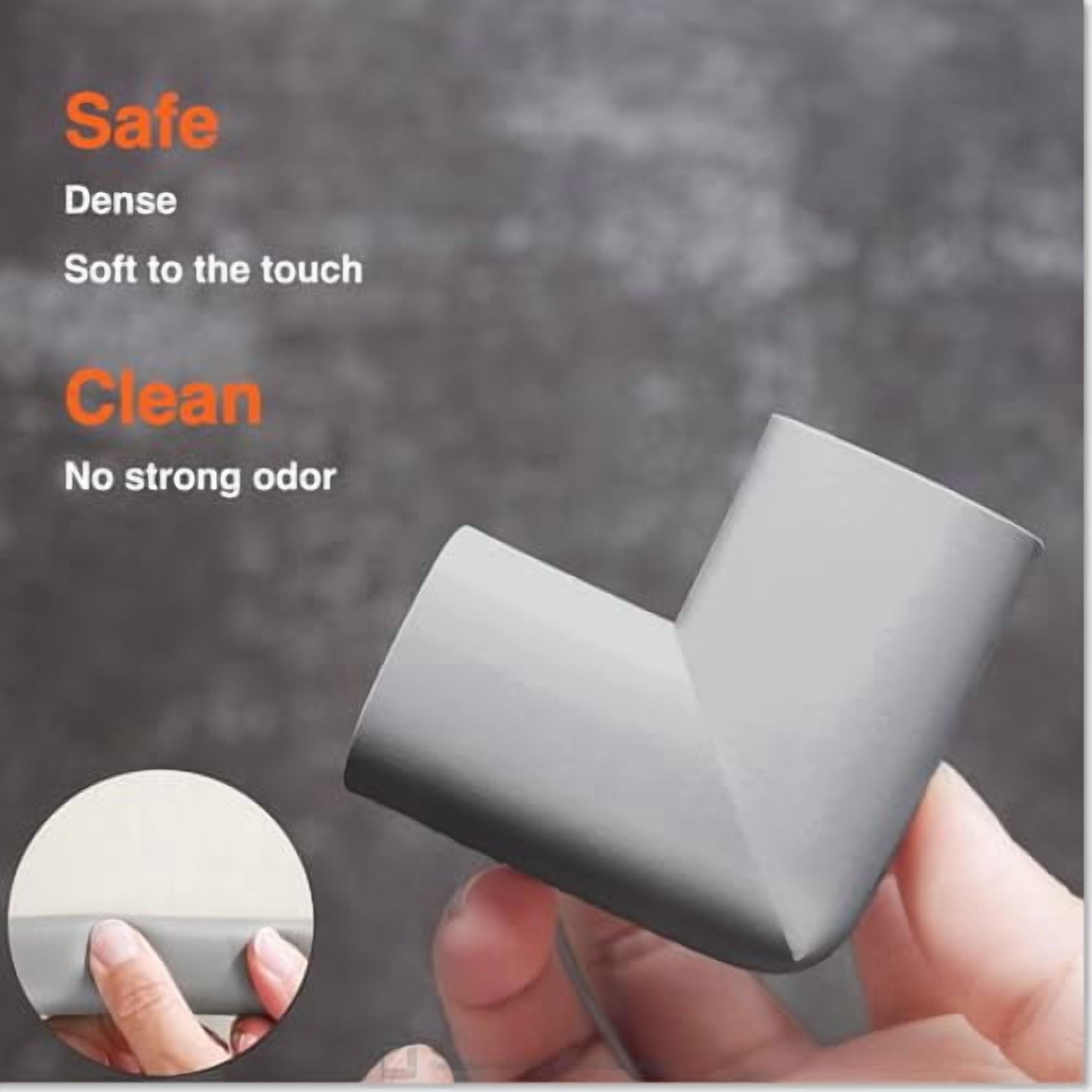 HeftyFit Edge Corner Protector Baby Proofing (Large 15ft Edge 4 Corners), Heavy-Duty, Soft NBR Rubber Foam, Furniture Fireplace Safety Bumper Guard, 3M Adhesive, Stone Grey