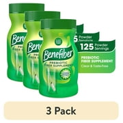 (3 pack) Benefiber Daily Prebiotic Fiber Supplement Powder for Digestive Health, Unflavored - 125 Servings (17.6 Ounces)