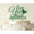 thumbnail image 1 of Love You More Wedding Cake Topper Personalized Green Cake Topper Cake Decorations Color Option Available 6-7 Inches Wide, 1 of 1