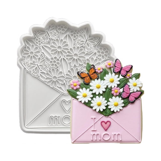 Cortadores de galletas con forma de girasol, rosa y tulipán. Moldes para hornear galletas, fondant, repostería, arcilla y manualidades. Regalos para el Día de la Madre y el Día de San Valentín.