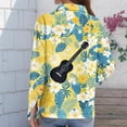 thumbnail image 4 of Hawaiian Shirts for Women Summer Button Down Shirts Casual Long Sleeve V Neck Shirts Floral Top Aloha Luau Outfits, 4 of 5