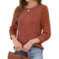 thumbnail image 4 of WIHOLL Long Sleeve Shirts for Women Lightweight Crew Neck Sweaters Fall Womens Tops Dressy Casual Fall Clothes, 4 of 10