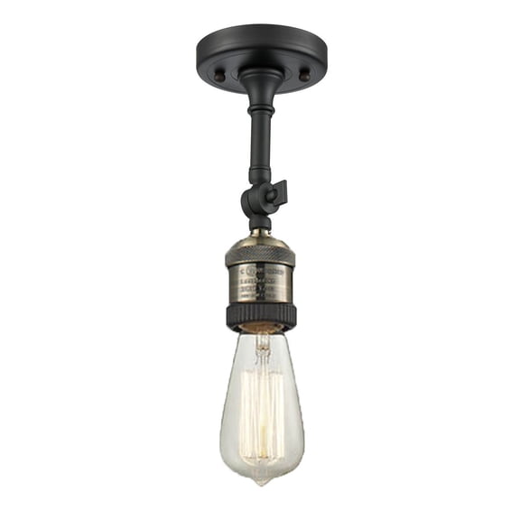 Innovations Lighting-200NH-F-BAB-LED-Bare Bulb - 7.5 3W 1 LED Semi-Flush Mount Black Antique Brass