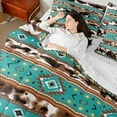 thumbnail image 4 of Castle Fairy 7-Piece Cow Aztec Full Bedding Comforter Set, 4 of 8