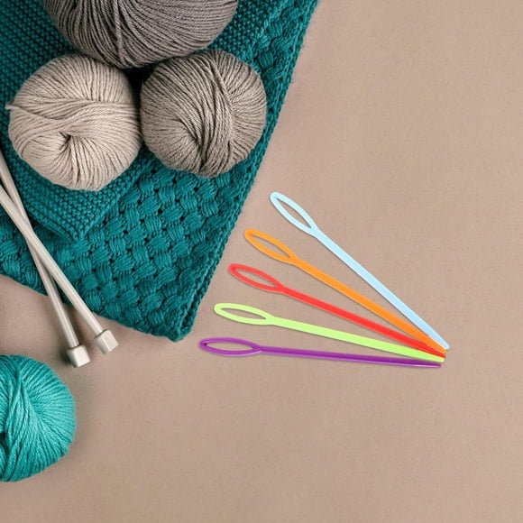 PAMINGONO 200Pcs Plastic Yarn Needles Set for Easy Threading and Versatile Knitting and Sewing Use