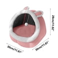 thumbnail image 3 of Cat Beds for Indoor Cats, Semi-Enclosed Cat Cave Bed with a Plush Ball Large Space for Cats to Sleep Soft and Comfortable Covered Cat Bed(M, Pink), 3 of 6