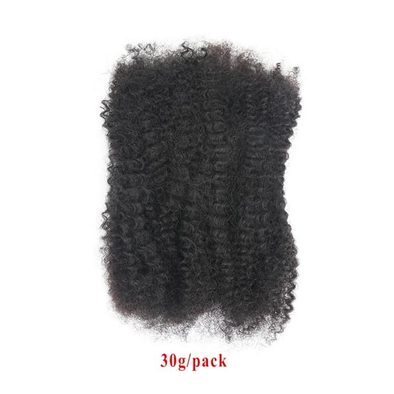 WEIF-Afro Kinkys Bulk Human Hair Human Hair Braiding Hair for Twist, Repair Locs,Dreadlocks,4C Curly Afro Kinky Bulk Human hair Extension for black women 30g(10",natural black30g)
