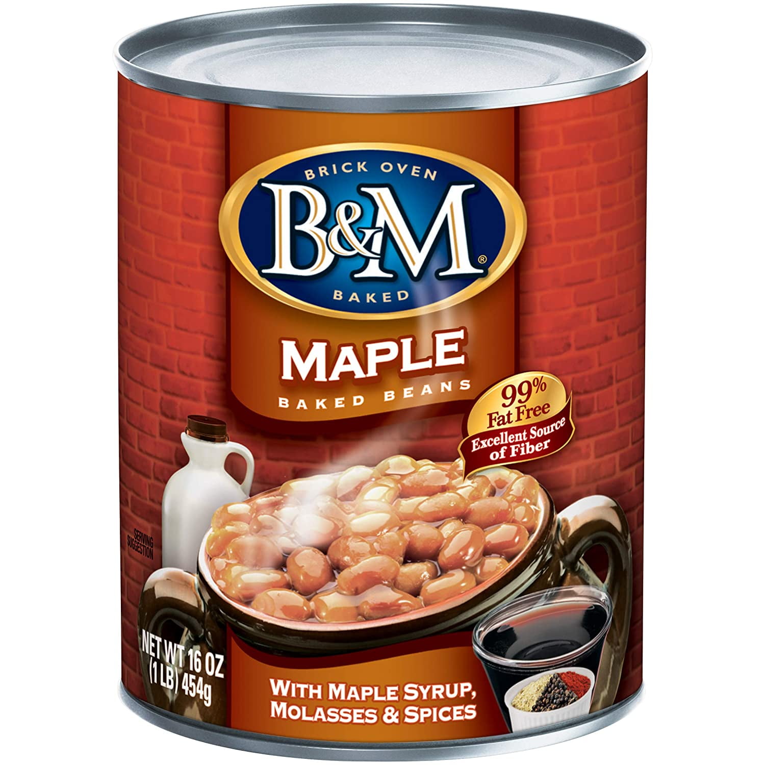 B&M Baked Beans, Real Maple Flavor, 16 Ounce (Pack of 12)