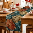 thumbnail image 5 of Vintage Floral Table Runner 120 Inches, Boho Red White Floral Leaves Country Vintage Bed Runner Dresser Scarves Tabletop for Indoor Outdoor Parties/Ceremony/Banquet, 13"x 120", 5 of 8