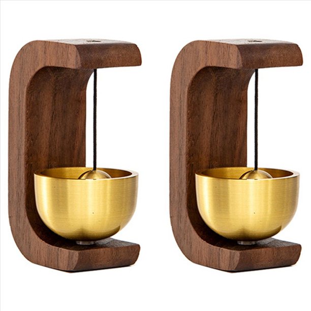 2024 Timbre de Madera Campanas de Viento Timbre Inalámbrico para la Puerta de Entrada del Hogar Decoración Estética de la Pared de la Habitación-B, 4 Piezas
