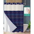 thumbnail image 2 of No Hook Shower Curtain with Snap in Liner, Boho Hand Painting Retro Flower Geometic Purple Hotel Shower Curtains for Bathroom, Washable Shower Curtain Liner Set with Mesh Top Window, 66"x72", 2 of 6