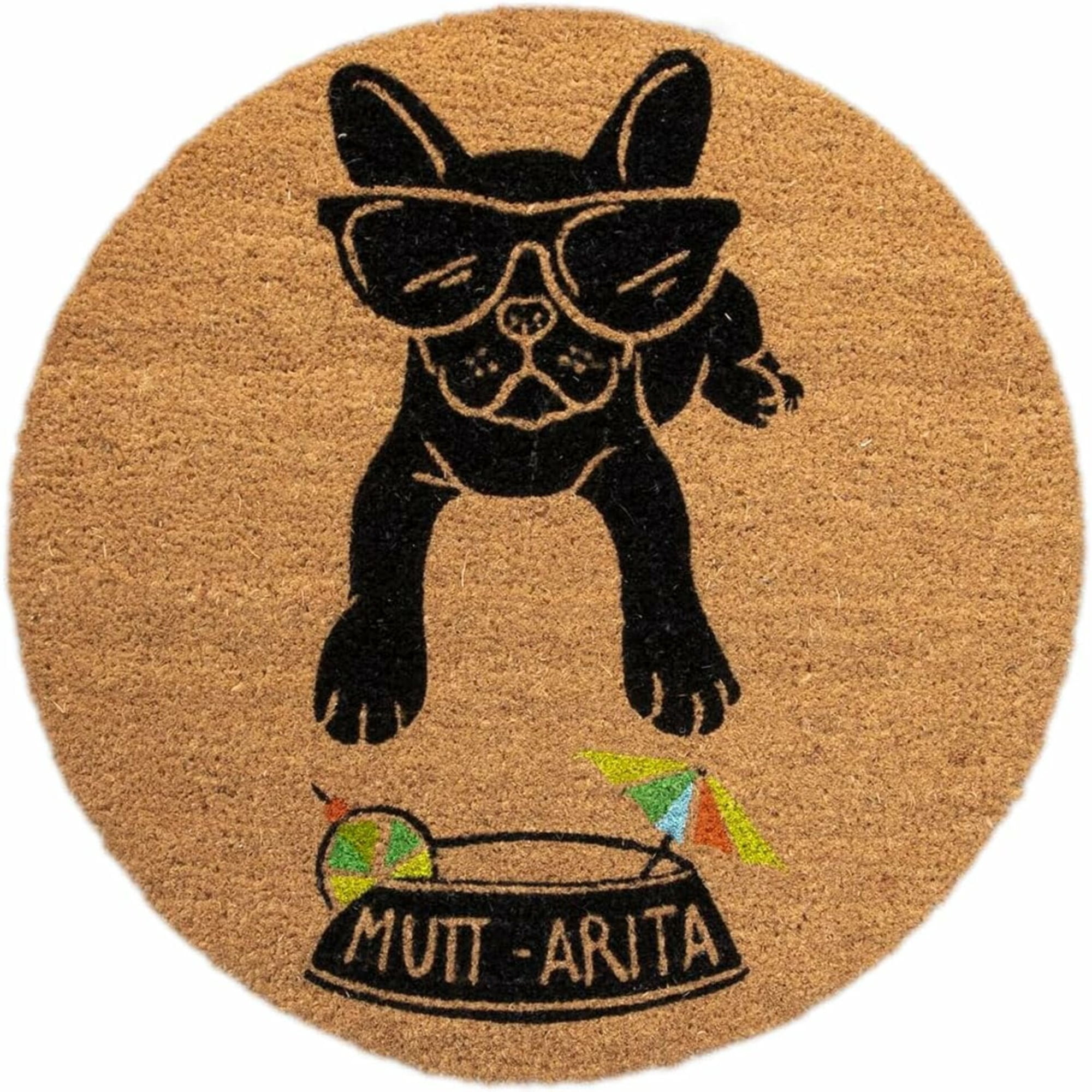 4 Cats & Dogs: Convertible 27 x 43.5" Entrance Mat, Muttarita (Includes Round Core & Frame)