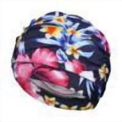 Printed Fabric Swim Cap, Oversized Swimming Cap, Drying Swimming Hat for Long & Short Hair, A