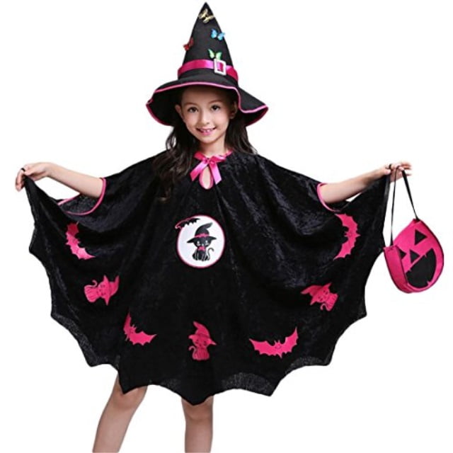 Halloween 3PC Cat Witch Costume for Girls Children Kids Cosplay Party