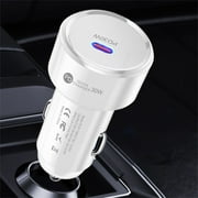 PD 30W Fast Car Charger, Type C Single Port Mini Metal USB Adapter 12-30V Input, Anti-Slip Stable Plug Smart Temperature Control Multi Safety Protection for Phone Tablet Dash Cam GPS