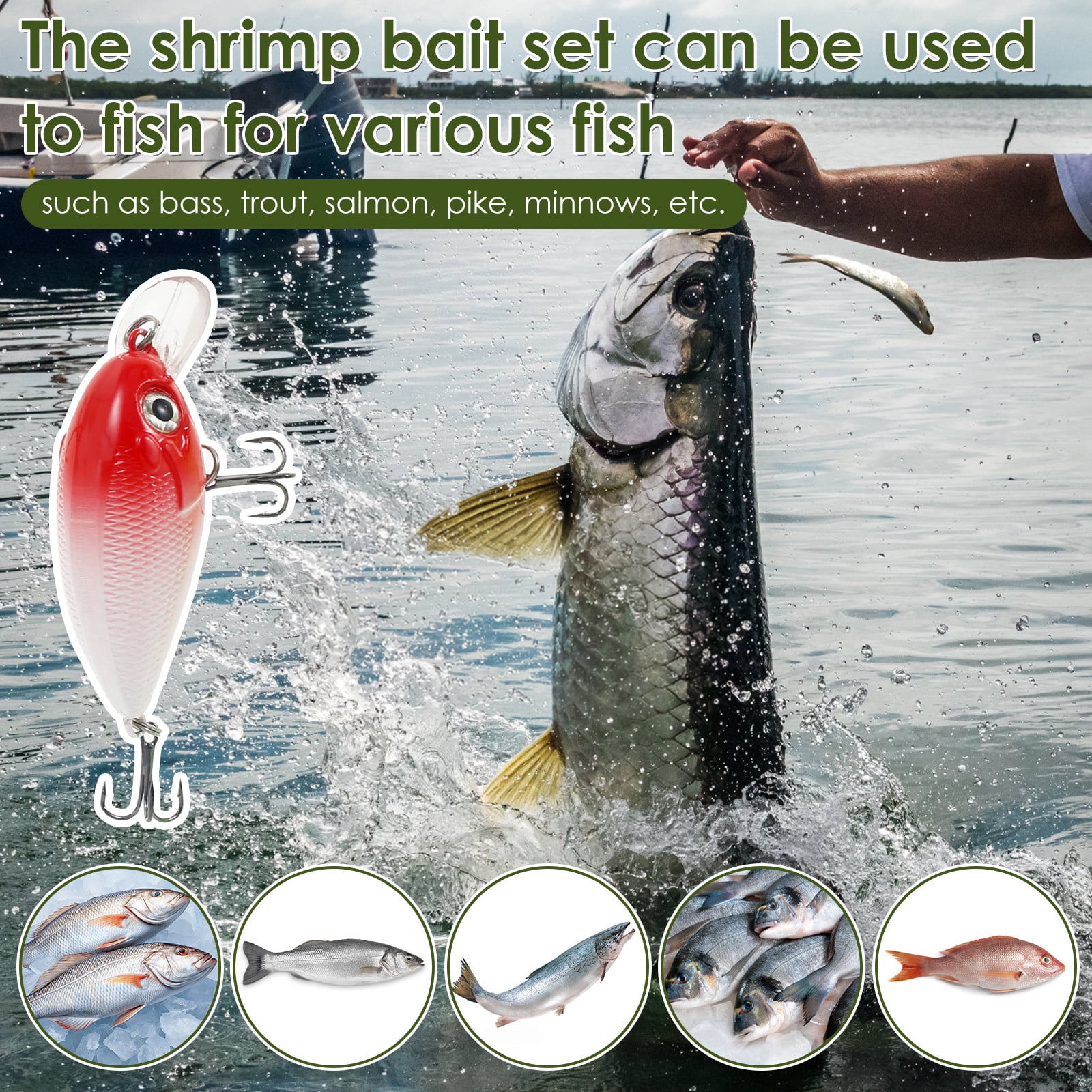 Lzvxtym Fishing Lures,Fishing Lures Kit,Fishing Bait Lure Set for Saltwater Freshwater,with Tackle Box,107Pcs