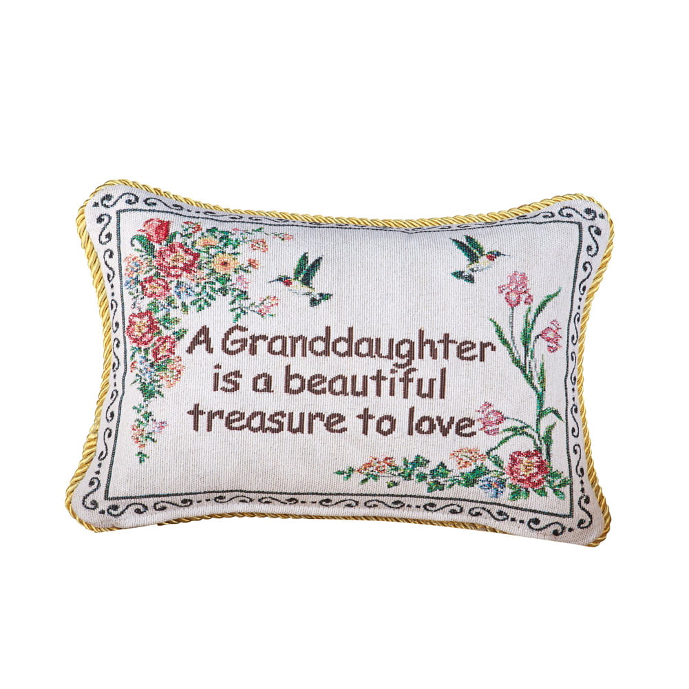 Collections Etc Granddaughter Floral Tapestry Throw Pillow, Gifts for ...