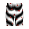 thumbnail image 5 of Fotbe Ladybugs on Black and White Striped Pajama Shorts for Men, Men's Pajama Bottoms, Sleepwear,Short Pajama Pants-4X-Large, 5 of 9
