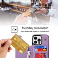 thumbnail image 3 of Design for iPhone 14 Pro Case with Tempered Glass Screen Protector Credit Card Holder Slot, PU Leather Wallet Phone Cases Kickstand Protective Cover for iPhone14pro Women 6.1 inch Purple, 3 of 16