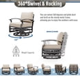 thumbnail image 2 of ALAULM Aluminum Patio Furniture Set 5-Seat Modern Outdoor Conversation Sets w/Swivel Rocking Chairs with Rectangular Coffee Table, Sand, 2 of 9