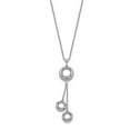 thumbnail image 3 of Auriga 925 Sterling Silver Polished Diamond-cut Circle Dangle Necklace for Women 18", 3 of 6