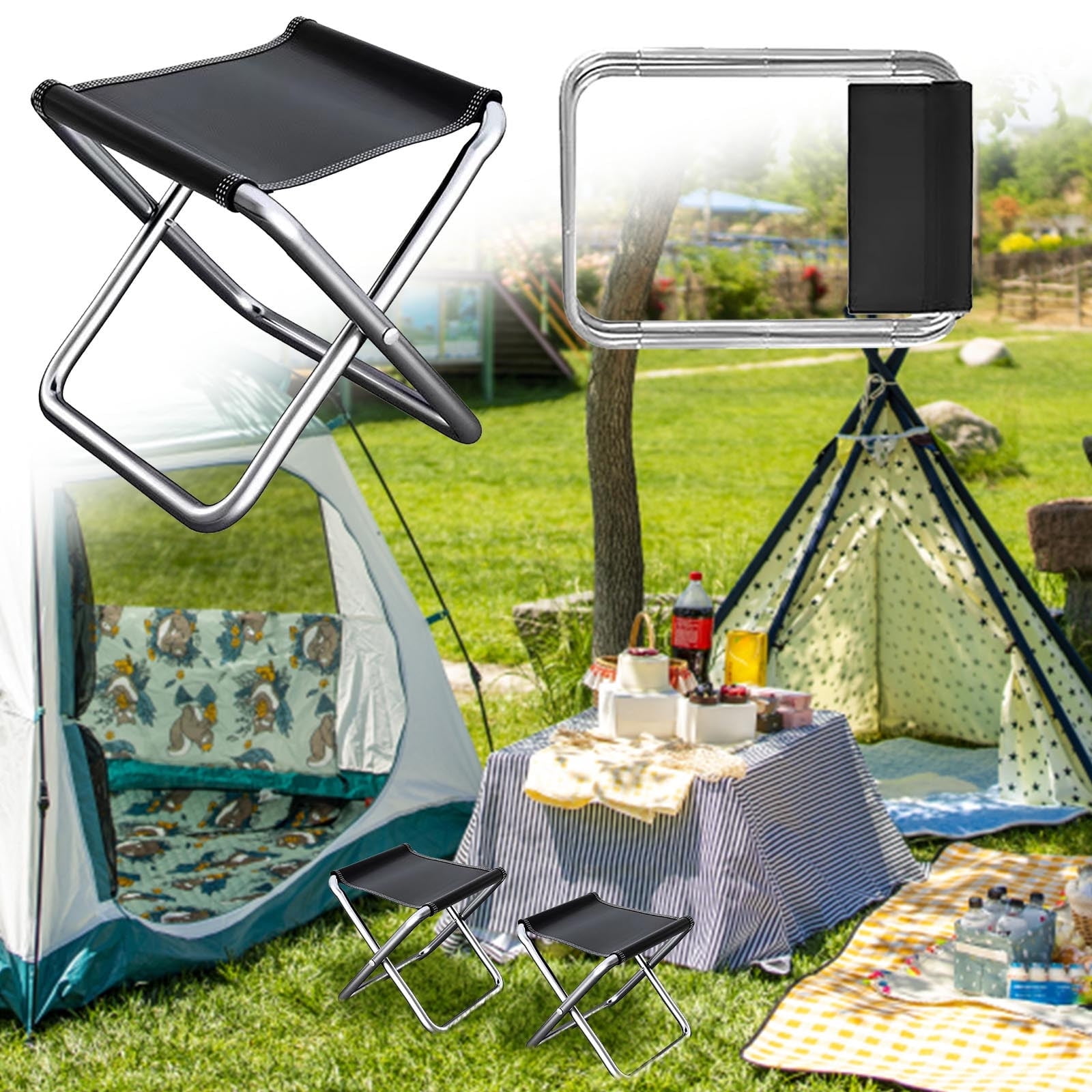 karymi Outdoor Portable Folding Chair Combat Readiness Fishing Stool Travel Camping Horse Strong And Light Line Up Clearance Walmart