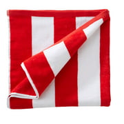 Great Bay Home Cotton Cabana Stripe Oversized Beach Towel  (40" x 70", Red)