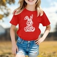 thumbnail image 2 of Easter Tops for Girls Fashion Loose Fit Blue Flowers Easter Cute Tshirt 2026 Kids Happy Easter Crew Neck Short Sleeve Tee Tops, 2 of 5