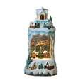 thumbnail image 3 of Centro de mesa con globo de nieve navideño iluminado, imagen de resina, decoración navideña nocturna Papá Noel volador, 3 of 9