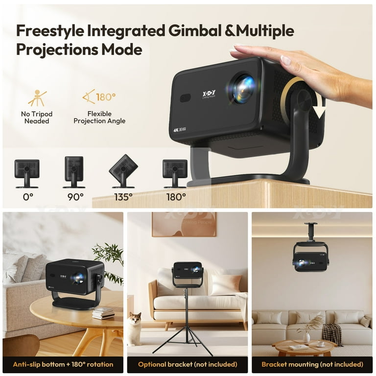 XGODY A6 1080P Smart Projector, WiFi, Bluetooth, Auto-Focus