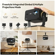 XGODY A6 Native 1080P Smart Projector with WiFi and Bluetooth, Auto-Focus & Rotatable Stand, Black, 1 Count