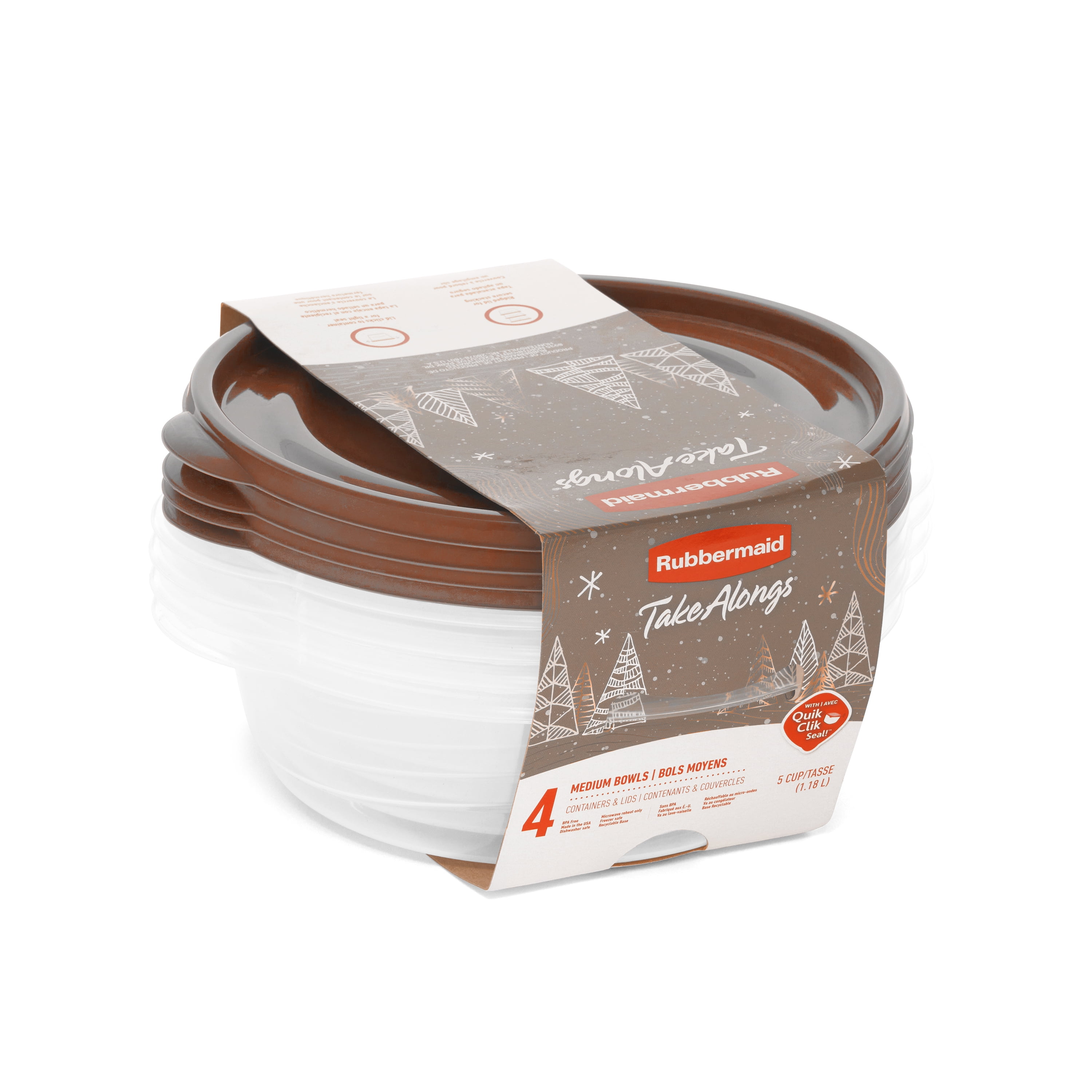 Rubbermaid TakeAlongs 5.2 Cup Deep Square Food Storage Containers, Set of  8, Toffee Nut Gold 