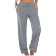 thumbnail image 1 of Pantalones boho palazzo de mujer, cintura alta, pierna ancha, estampado floral, estilo informal de verano con bolsillos, tallas S-XXL, 1 of 4