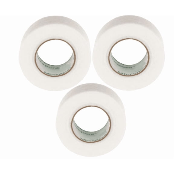 Micropore Tape 1530-1 (3 Rolls) 1 inc x 10 Yards, White