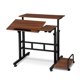 thumbnail image 1 of A set of madera adjustable-height rolling mobile foldable computer desks that can be used as a standing workstation. it has a dark walnut finish y can also serve as a bedside o writing mesa s..., 1 of 6