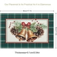 thumbnail image 2 of Christmas Placemats Set of 4, 12x18 Inch Green Buffalo Plaid Winter Xmas Pine Leaves Cones Bell Ring Retro Farmhouse Seasonal Heat Resistant Table Mats for Dining Kitchen Birthday Party Holiday Decor, 2 of 6