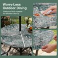 thumbnail image 5 of Round Outdoor Tablecloth with Umbrella Hole and Zipper, Teal Grey Abstract Tablecloth with Elastic Waterproof, Modern Graffiti Distressed Mottled Art Patio Table Covers for 36" - 44" Pool Tables, 5 of 9
