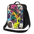 thumbnail image 1 of Fotbe Colorful Pug Lonchera Bolsa de Almuerzo para Hombres y Mujeres, Lonchera de Gran Capacidad, Bolsa de Almuerzo Reutilizable, Bolsa Térmica Aislante, 1 of 7